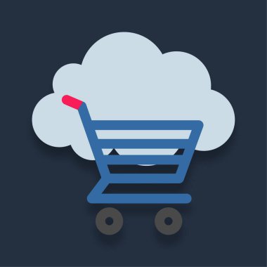 E Alışveriş - Düz renk simgesi.