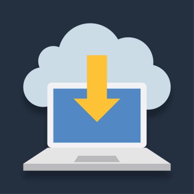 Laptop Depolama - Düz renk simgesi.