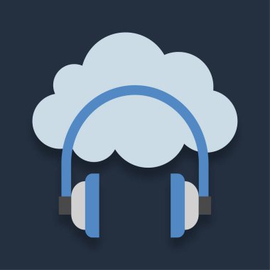 Çevrimiçi Müzik - Düz renk simgesi.