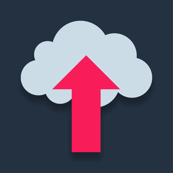 Upload Cloud Vlakke Kleur Pictogram — Stockvector