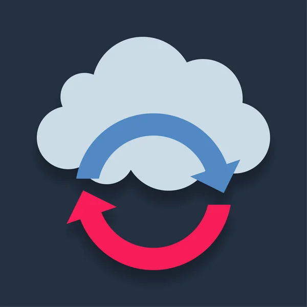Cloud Sync Flat Color Icon — Stock Vector
