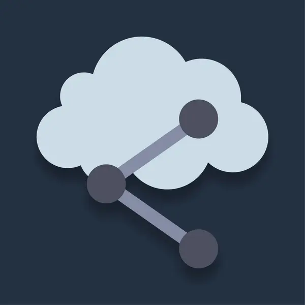 Cloud Link Pictograma Color Plat — Vector de stoc