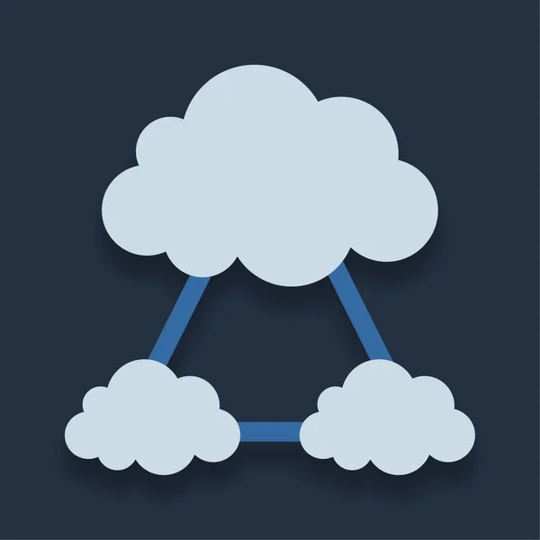 Cloud Networking Επίπεδο Εικονίδιο Χρωμάτων — Διανυσματικό Αρχείο