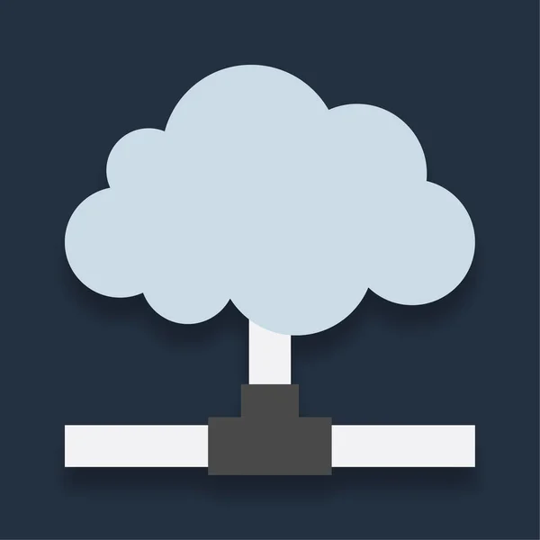 Cloud Network Піктограма Плоского Кольору — стоковий вектор