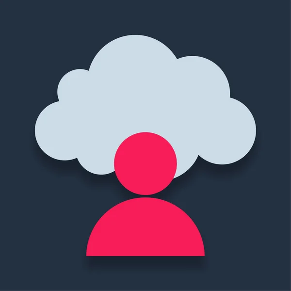 Cloud Account Піктограма Плоского Кольору — стоковий вектор