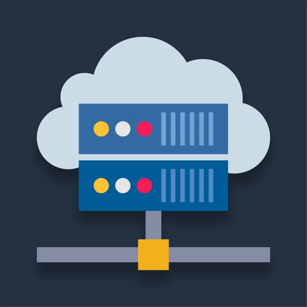 Servidor Cloud Icono Color Plano — Vector de stock