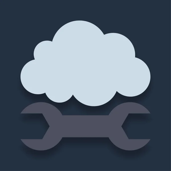 Cloud Optimization Lapos Színű Ikon — Stock Vector