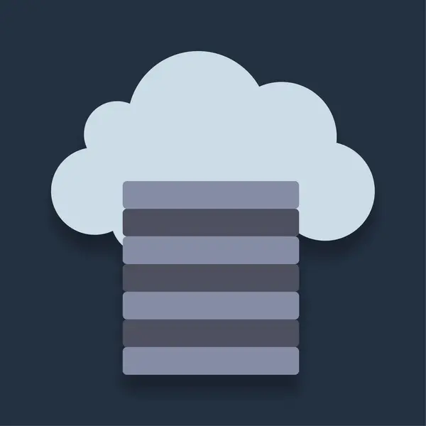 Cloud Database Flat Color Icon — 스톡 벡터