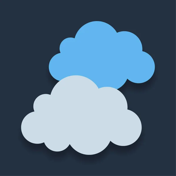 Cloudy Pictograma Culoare Plat — Vector de stoc