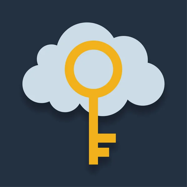 Cloud Security Key Плоский Колір Піктограми — стоковий вектор