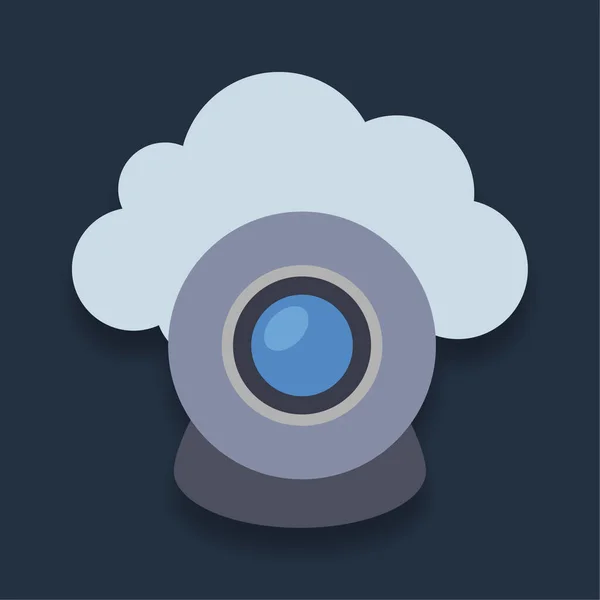 Webcam Vlakke Kleur Pictogram — Stockvector