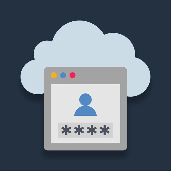 Cloud Account Security Flat Color Icon — Stock Vector