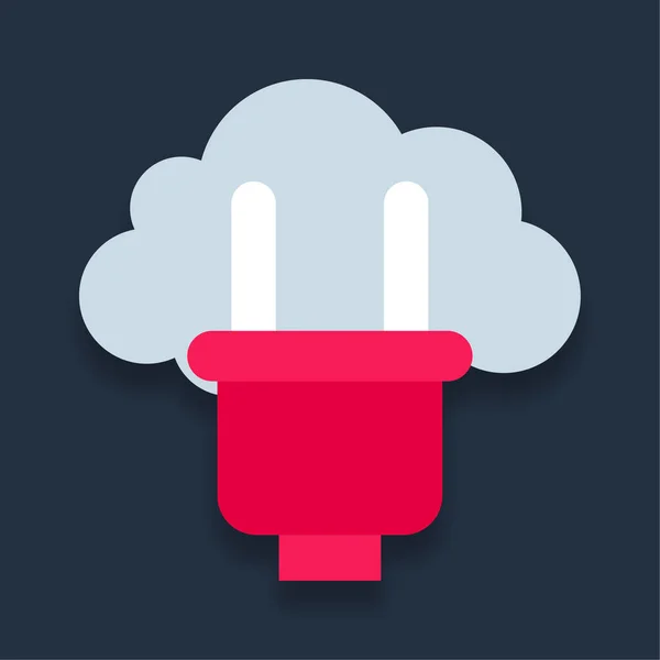 Cloud Plugin Lapos Színű Ikon — Stock Vector