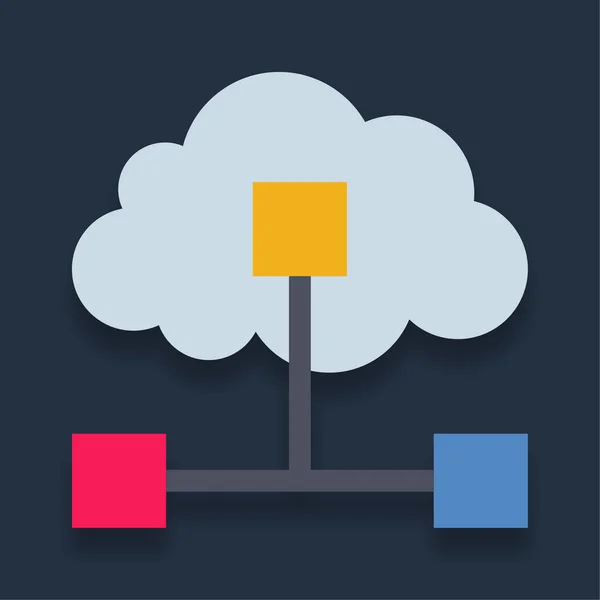 Cloud Network Pictograma Color Plat — Vector de stoc