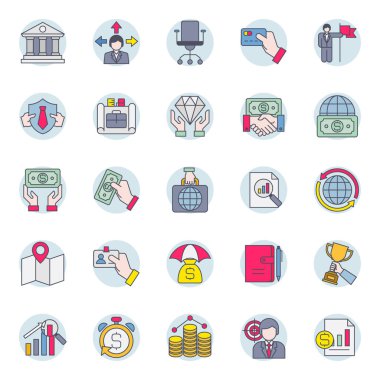 İş için doldurulmuş renk özeti simgeleri.