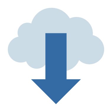 Bulut İndirme - Düz renk simgesi.