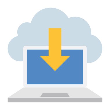 Laptop Depolama - Düz renk simgesi.