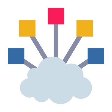 Bulut Ağı - Düz renk simgesi.
