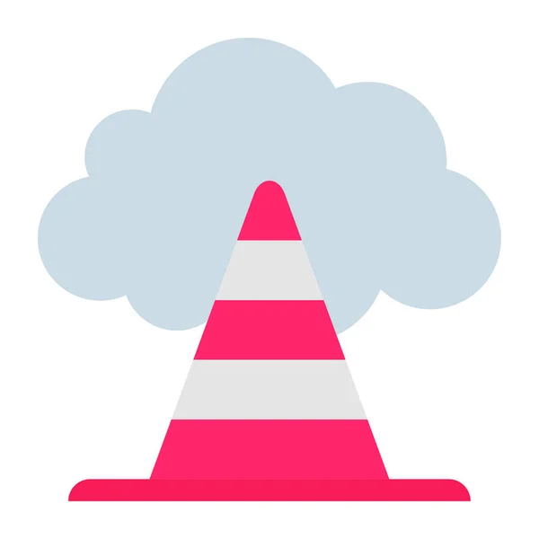 Cloud Stop Flat Color Icon — Stock Vector