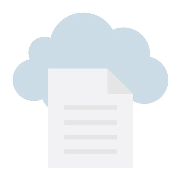 Cloud Document Flat Color Icon — Stock Vector