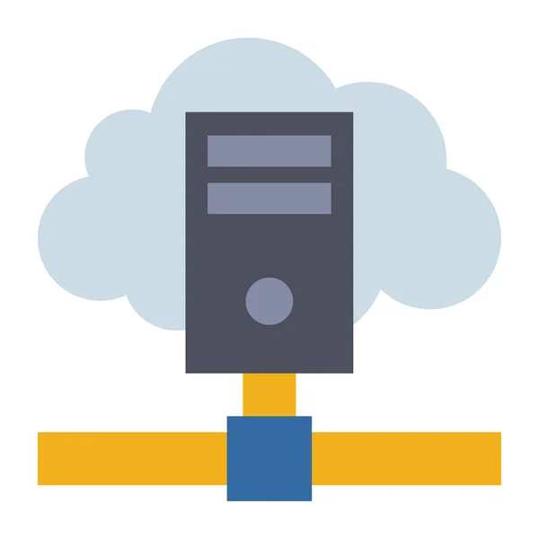 Servidor Cloud Icono Color Plano — Vector de stock