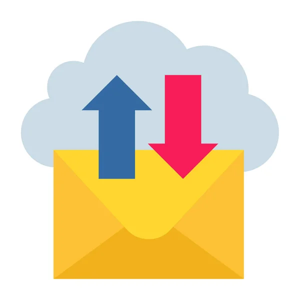 传输电子邮件 平面颜色图标 — 图库矢量图片