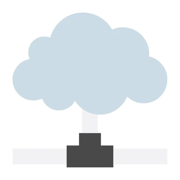 Cloud Network Lapos Színű Ikon — Stock Vector