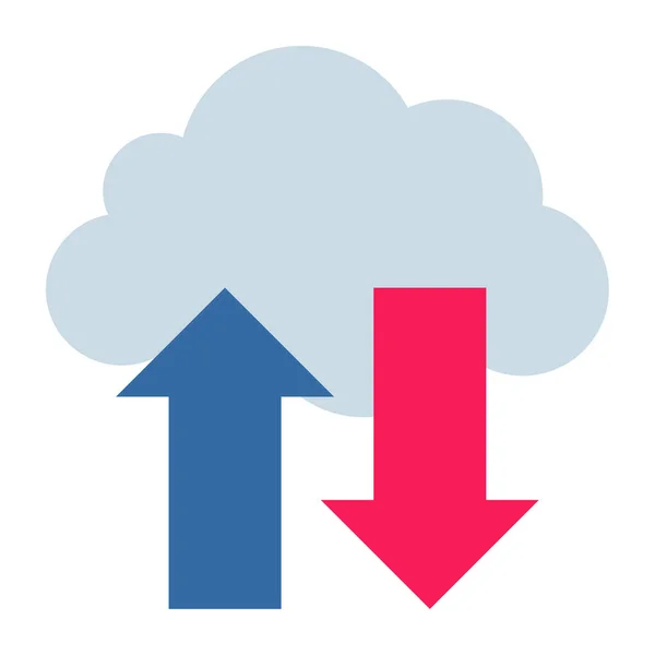 Transfer Cloud Data Pictograma Color Plat — Vector de stoc