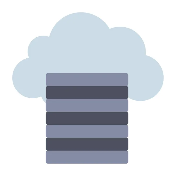 Cloud Database Lapos Színű Ikon — Stock Vector