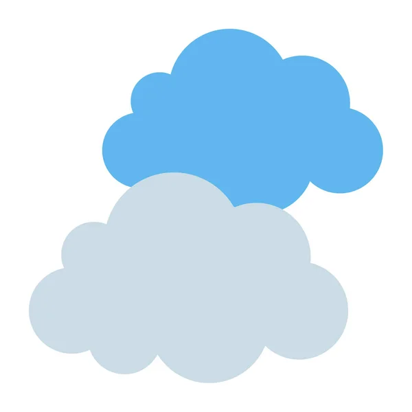 Cloudy Pictograma Culoare Plat — Vector de stoc