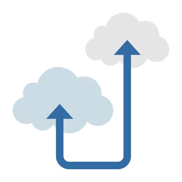 Cloud Network Lapos Színű Ikon — Stock Vector