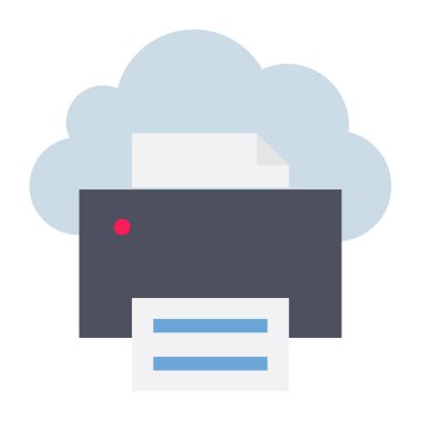 Wireless Printer - Flat color icon. clipart