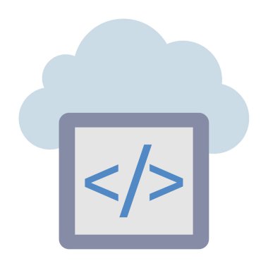 Bulut Kodlaması - Düz renk simgesi.