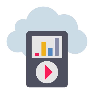 Çevrimiçi Ortam Oynatıcı - Düz renk simgesi.