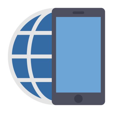 Mobil Tarayıcı - Düz renk simgesi.