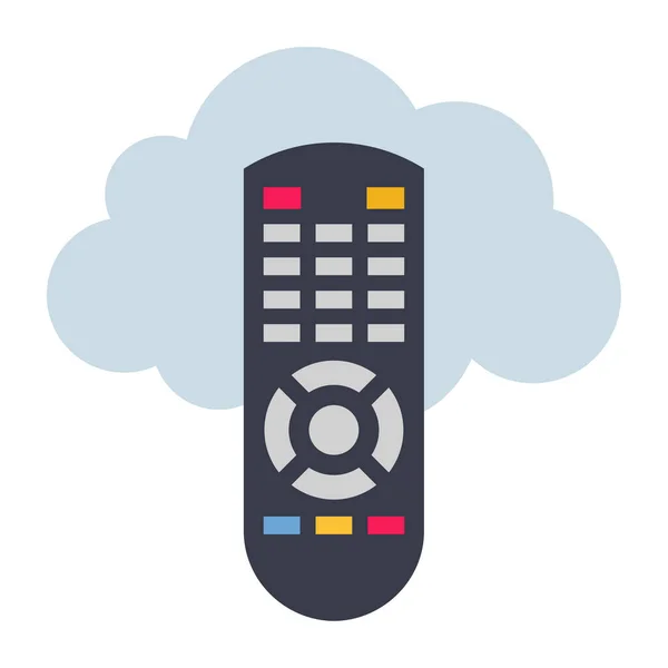 Cloud Control Remote Flaches Farb Symbol — Stockvektor