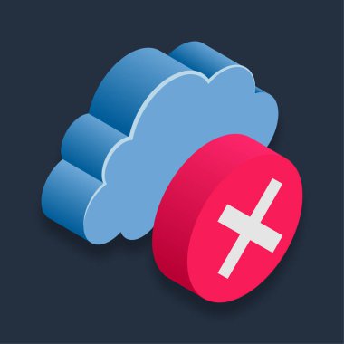 Bulutu Sil - Isometric 3d illüstrasyon.