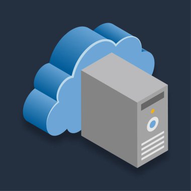 Sunucu - Isometric 3d illüstrasyon.