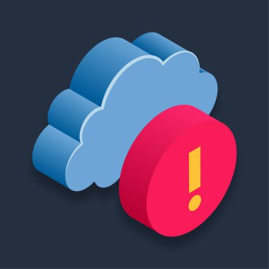 Bulut Bilgileri - Isometric 3d illüstrasyon.