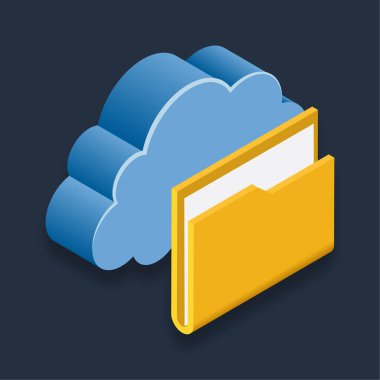 Bulut Dizini - Isometric 3d illüstrasyon.