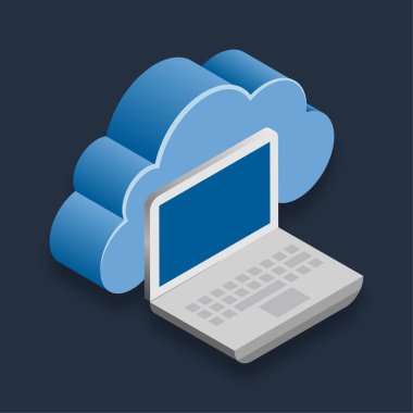 Laptop - Isometric 3d illüstrasyon.