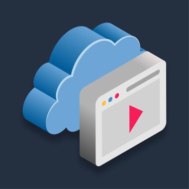 Video Tarayıcı - Isometric 3d illüstrasyon.