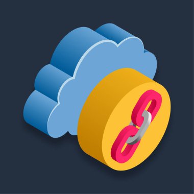 Bulut Bağlantısı - Isometric 3d illüstrasyon.