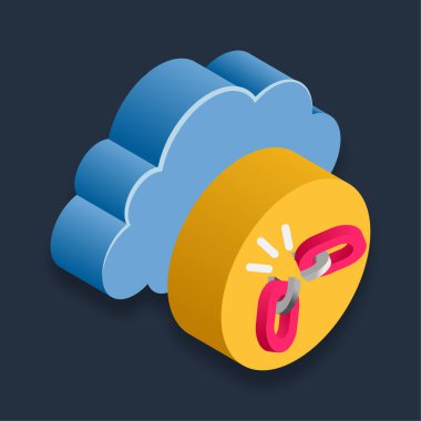 Bağlantıyı Ayır - Isometric 3d illüstrasyon.