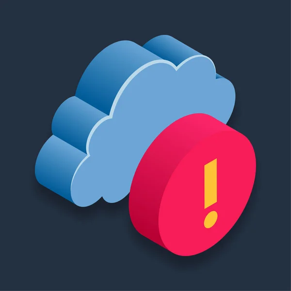 Cloud Information Ισομετρική Τρισδιάστατη Απεικόνιση — Διανυσματικό Αρχείο