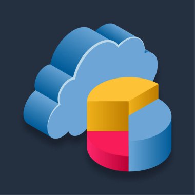 Pasta Grafiği - Isometric 3d illüstrasyon.