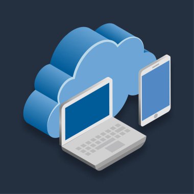 İnternet Verisi - Isometric 3d illüstrasyon.