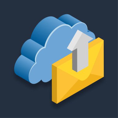 E- posta Gönder - Isometric 3d illüstrasyon.