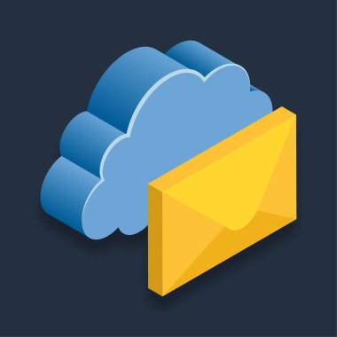 E- posta - Isometric 3d illüstrasyon.