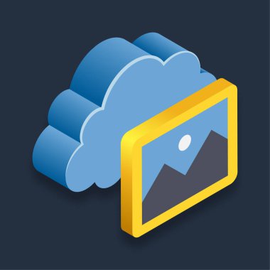 Çevrimiçi Galeri - Isometric 3d illüstrasyon.